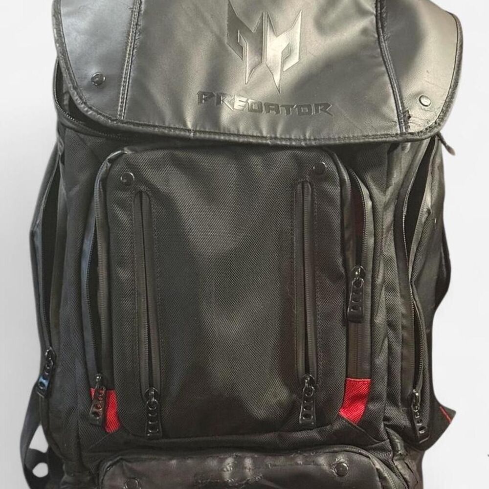 Acer Predator Gaming Laptop Backpack Black Red Padded Utility Bag